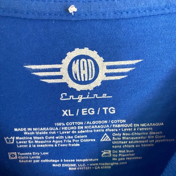 MAD Engine Mechanic Blue Cat Taco Kitty Space T-Shirt Size XL/EG/TG Streetwear - Picture 5 of 10